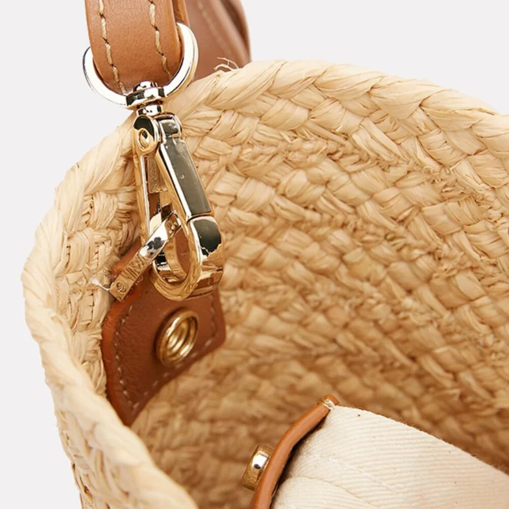 NWT- Helen Kaminski Pinimil S Bridle – Raffia Tote Bag – Natural/Tan (#800) - Picture 3 of 4